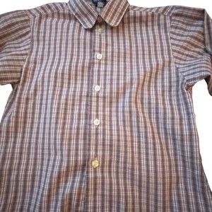 Jonathan Strong Boys Plaid Long Sleeve Dressy Button-Up Shirt Picture Day Size 7